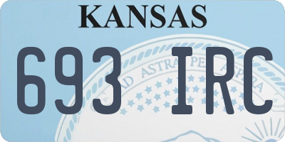 KS license plate 693IRC