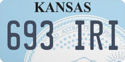 KS license plate 693IRI