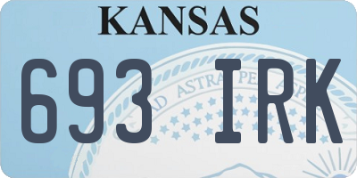 KS license plate 693IRK