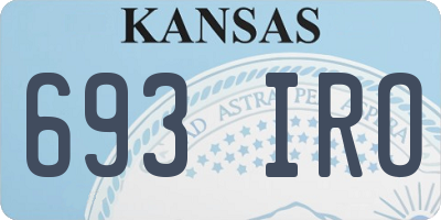 KS license plate 693IRO