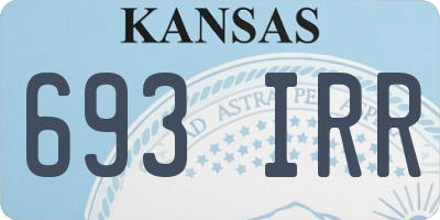 KS license plate 693IRR
