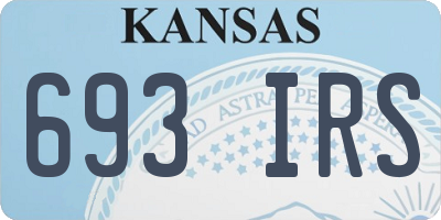 KS license plate 693IRS