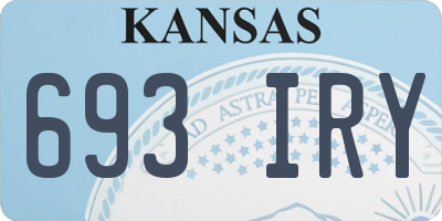 KS license plate 693IRY