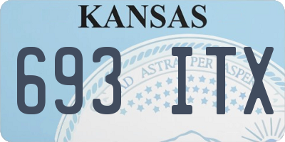 KS license plate 693ITX