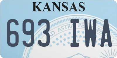 KS license plate 693IWA