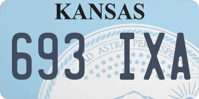 KS license plate 693IXA