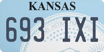 KS license plate 693IXI