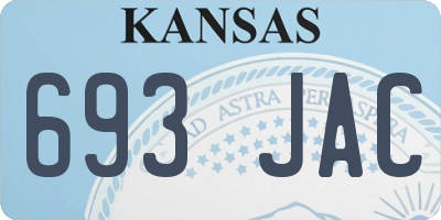 KS license plate 693JAC