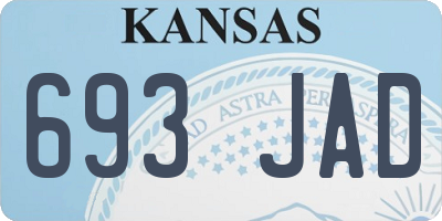 KS license plate 693JAD