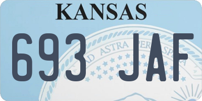 KS license plate 693JAF