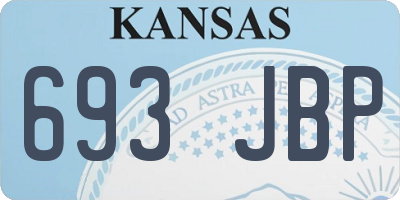 KS license plate 693JBP
