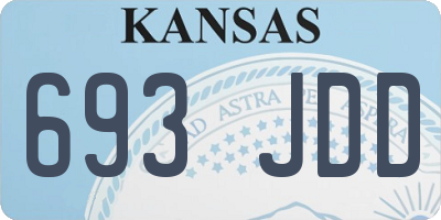 KS license plate 693JDD