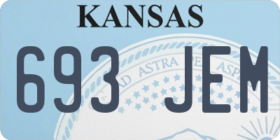 KS license plate 693JEM