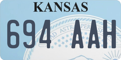 KS license plate 694AAH