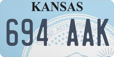 KS license plate 694AAK