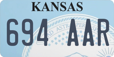 KS license plate 694AAR