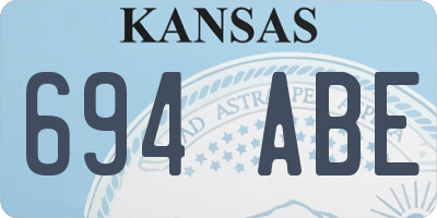 KS license plate 694ABE