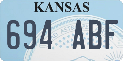 KS license plate 694ABF