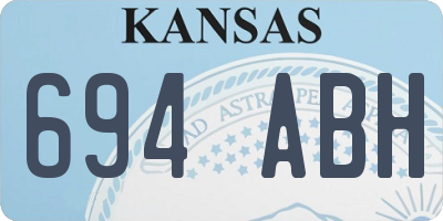 KS license plate 694ABH