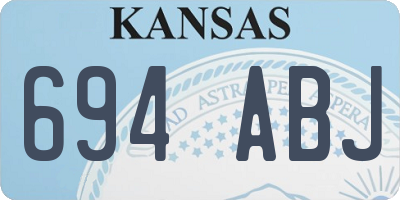 KS license plate 694ABJ