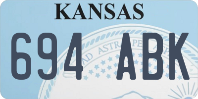 KS license plate 694ABK