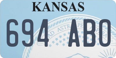 KS license plate 694ABO