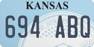 KS license plate 694ABQ