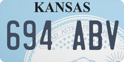 KS license plate 694ABV
