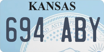 KS license plate 694ABY