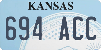 KS license plate 694ACC
