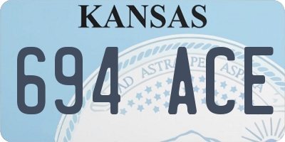 KS license plate 694ACE
