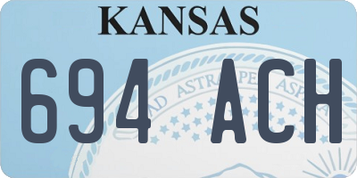 KS license plate 694ACH