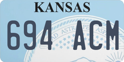 KS license plate 694ACM