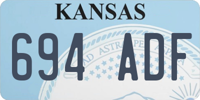 KS license plate 694ADF