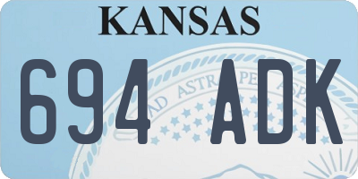 KS license plate 694ADK