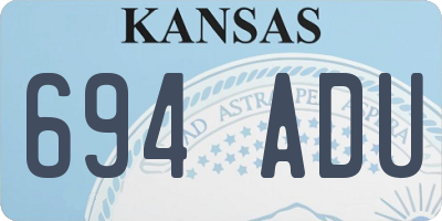 KS license plate 694ADU
