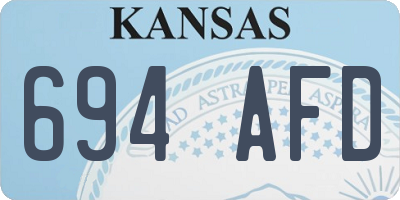 KS license plate 694AFD