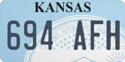 KS license plate 694AFH