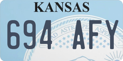 KS license plate 694AFY