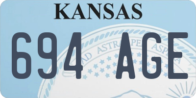 KS license plate 694AGE