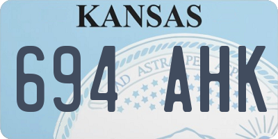 KS license plate 694AHK