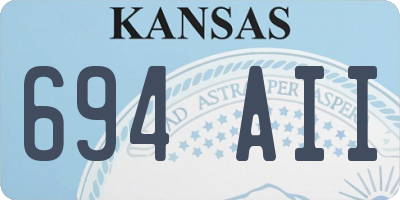 KS license plate 694AII
