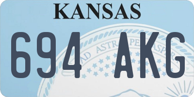 KS license plate 694AKG