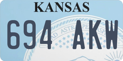 KS license plate 694AKW
