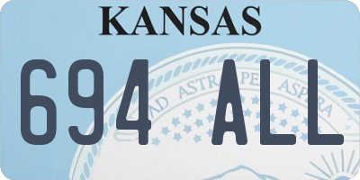 KS license plate 694ALL