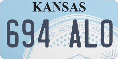 KS license plate 694ALO