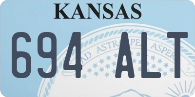 KS license plate 694ALT