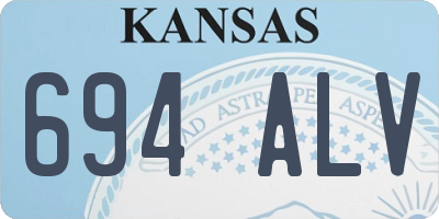 KS license plate 694ALV