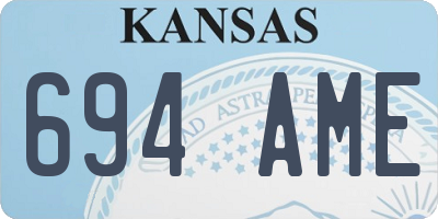 KS license plate 694AME