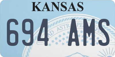 KS license plate 694AMS